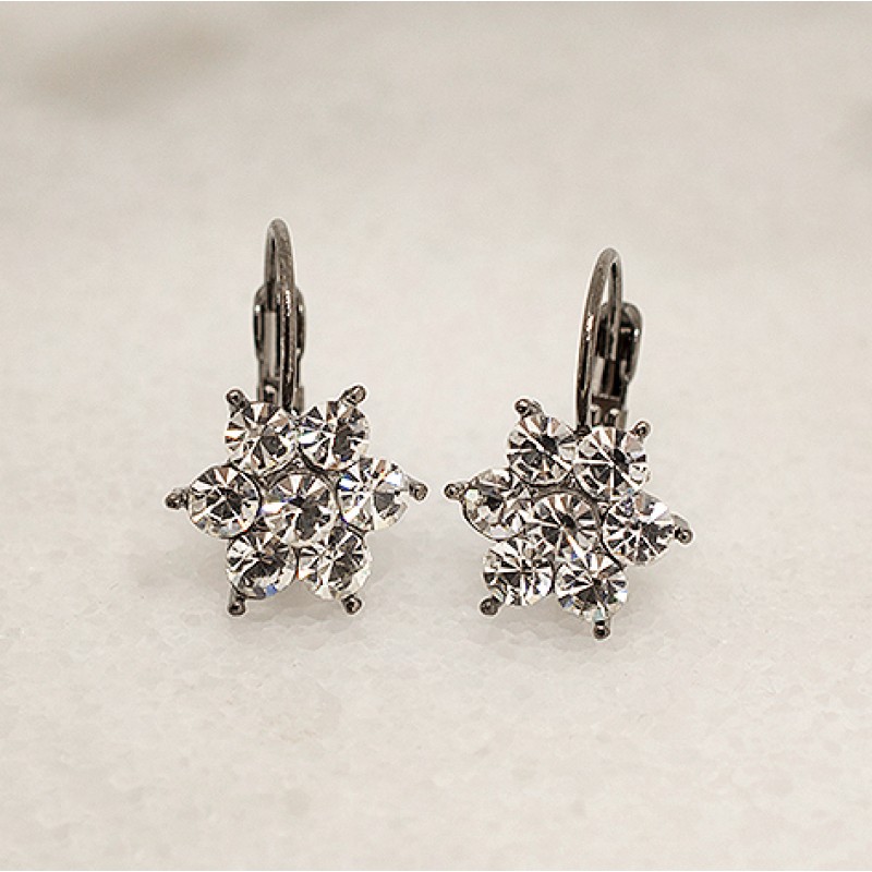 Austrian Crystal Star Stone Earrings - Item #KK45 - 3/4 in.