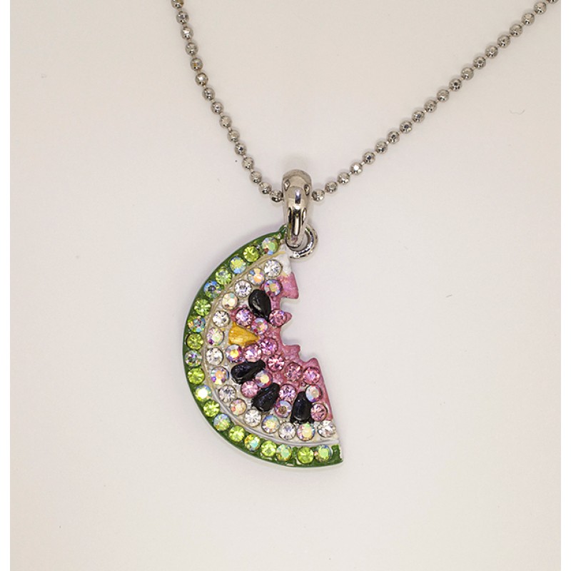 Austrian Crystal Watermelon Necklace - Item #NK1063 - 18 in chain