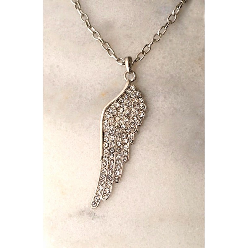 Austrian Crystal Wing Necklace - Item #NR693G