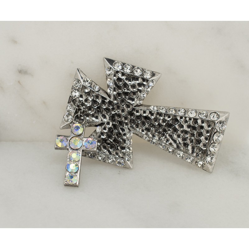 Austrian Crystal Cross with Dangle Cross Pendant - Item# Cross2